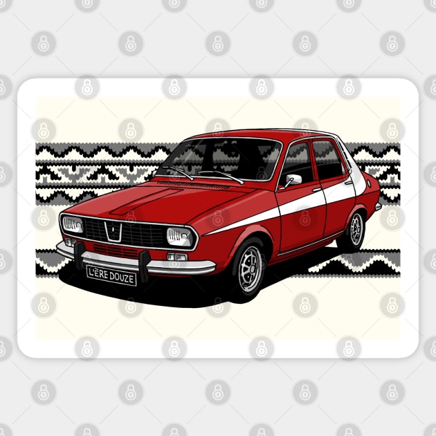 The french saloon customized as the famous police TV serie's car Sticker by jaagdesign